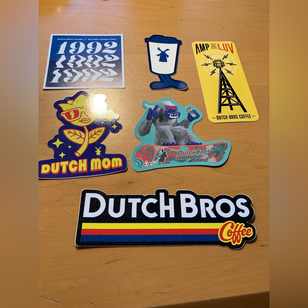 Christmas, Arizona, Halloween Rare Hard to Find Dutch Bros Stickers Lot of 6